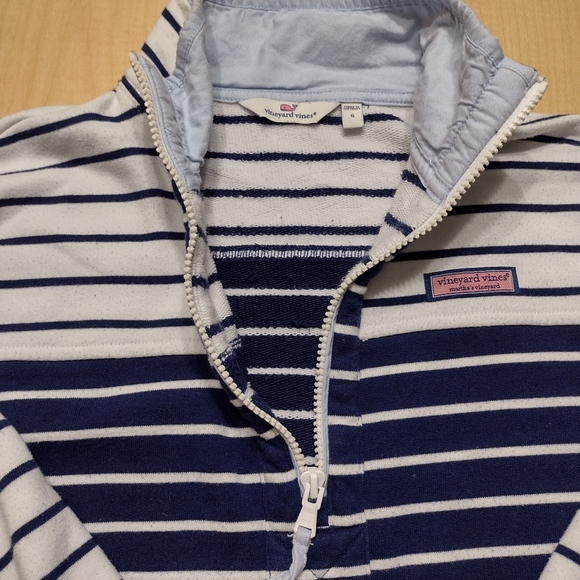 Vineyard Vines Half Zip Pullover Sweatshirt Navy Blue White Size Small - Picture 5 of 10